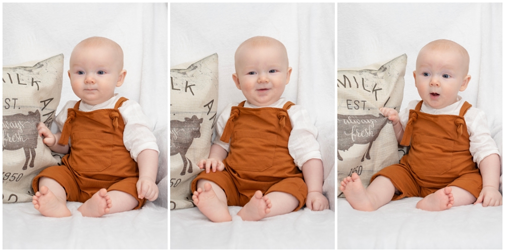 baby portraits sitting up all by himself