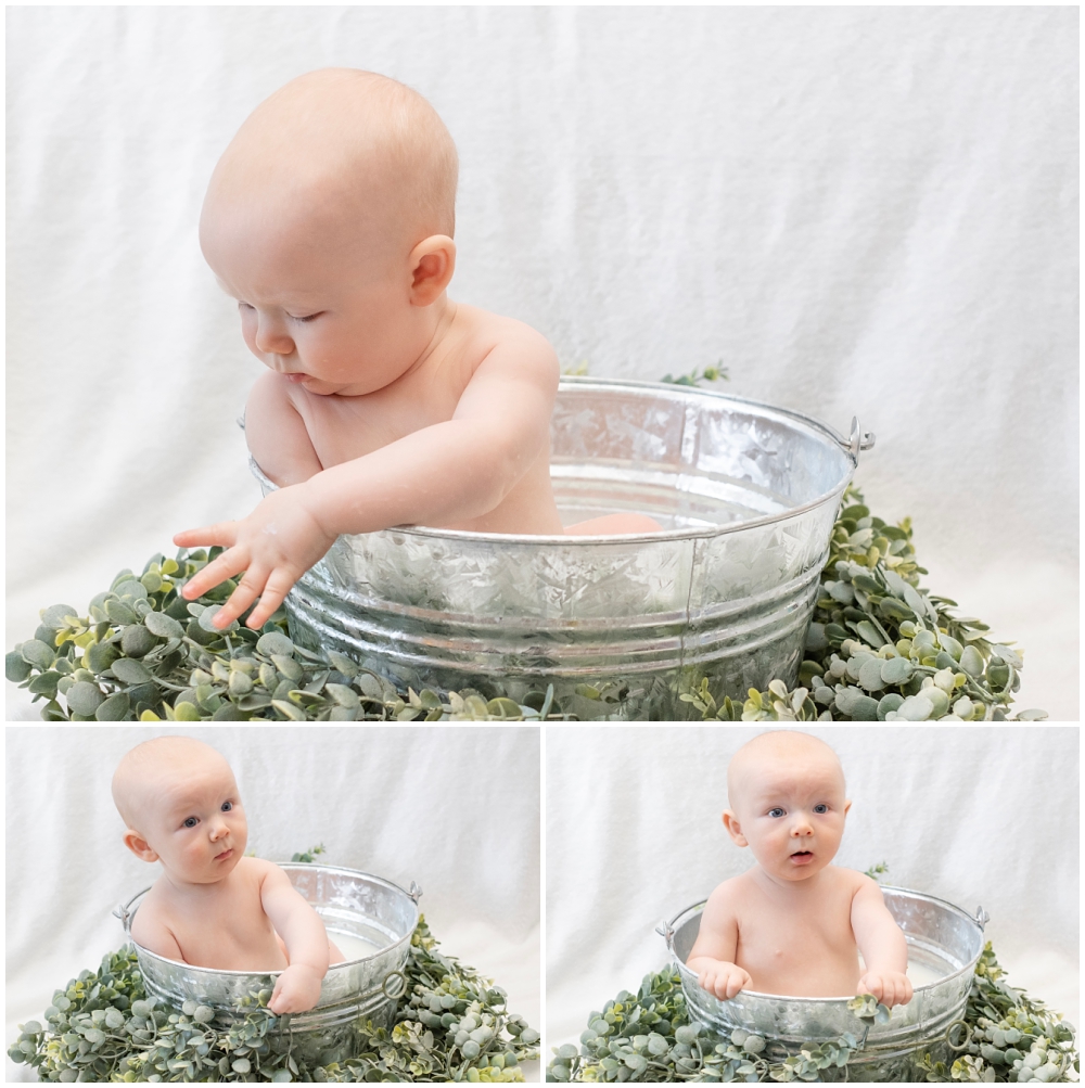 milk bath baby portraits