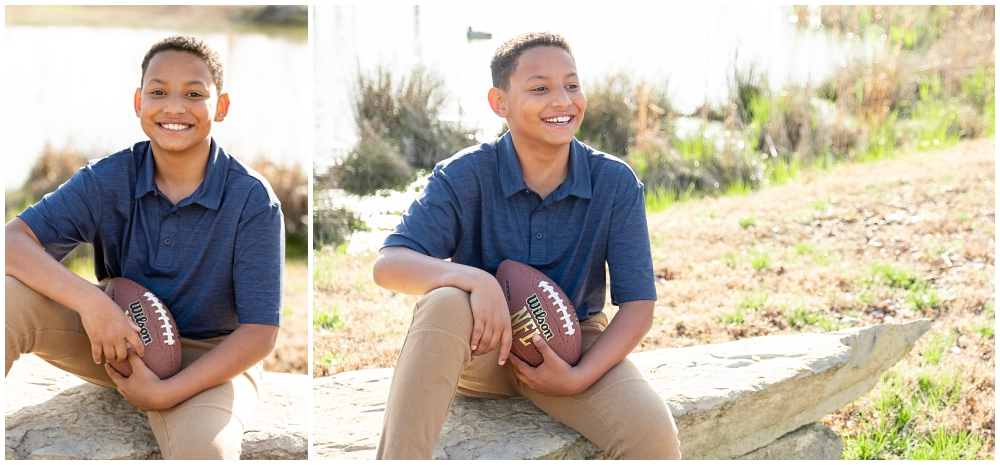 teenage boy with a football