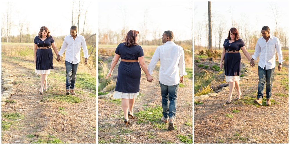 walking together during their anniversary session