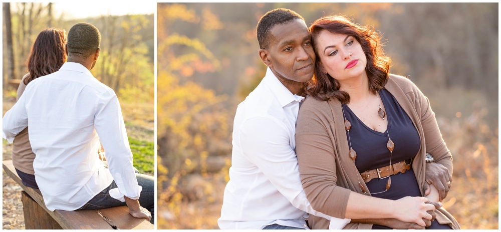 watching the sunset at the end of their anniversary session