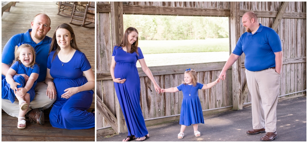 family of three during maternity session