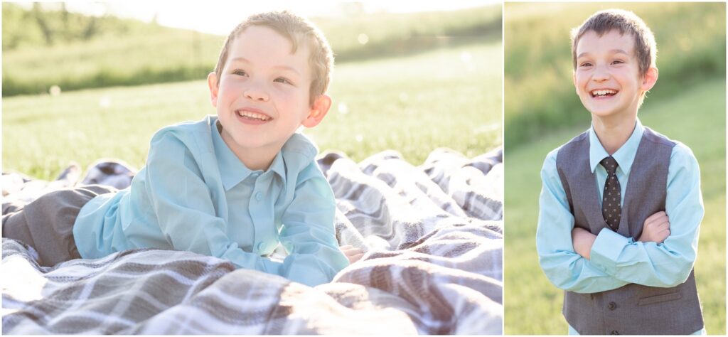 individual portraits of two boys