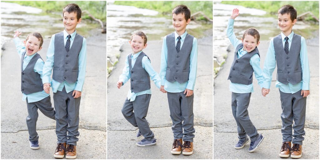 brothers having fun during their photo shoot