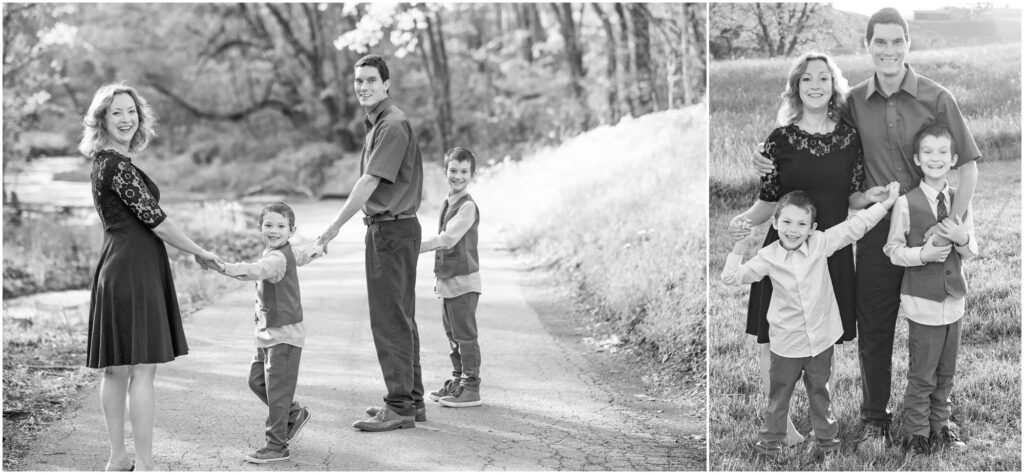 black and white family photos