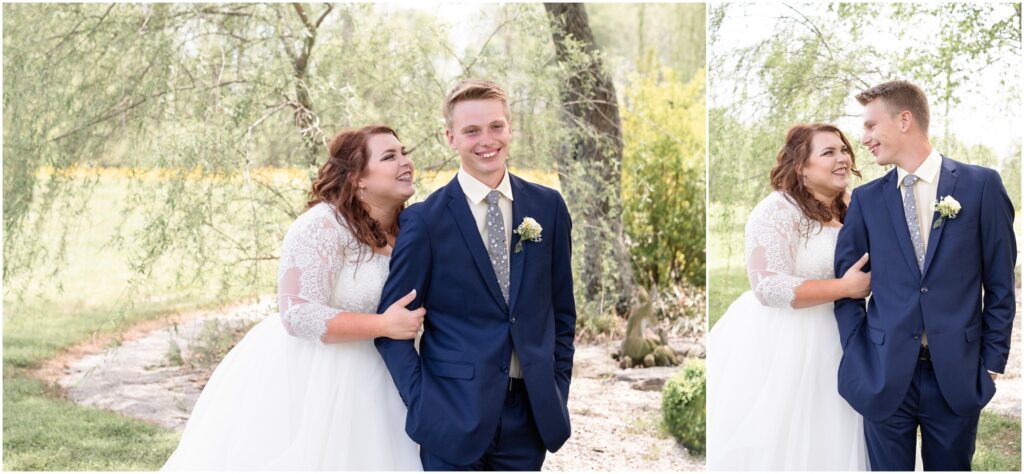 big smiles on their wedding day