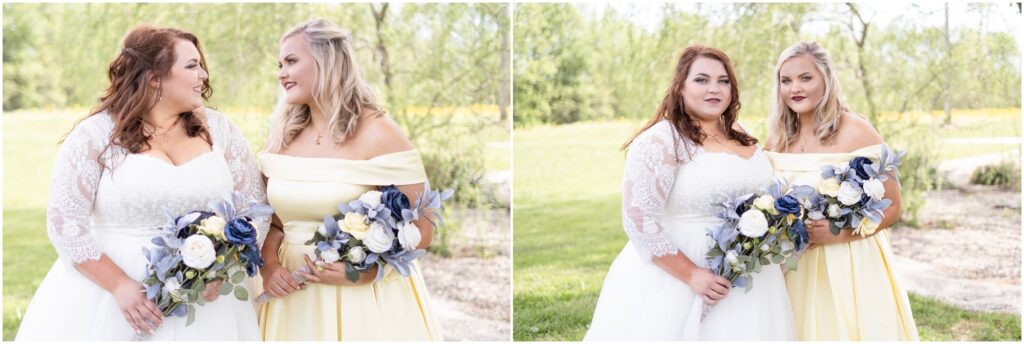 bride and her best friend, her sister