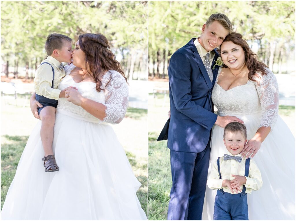 these three officially became a family on their wedding day