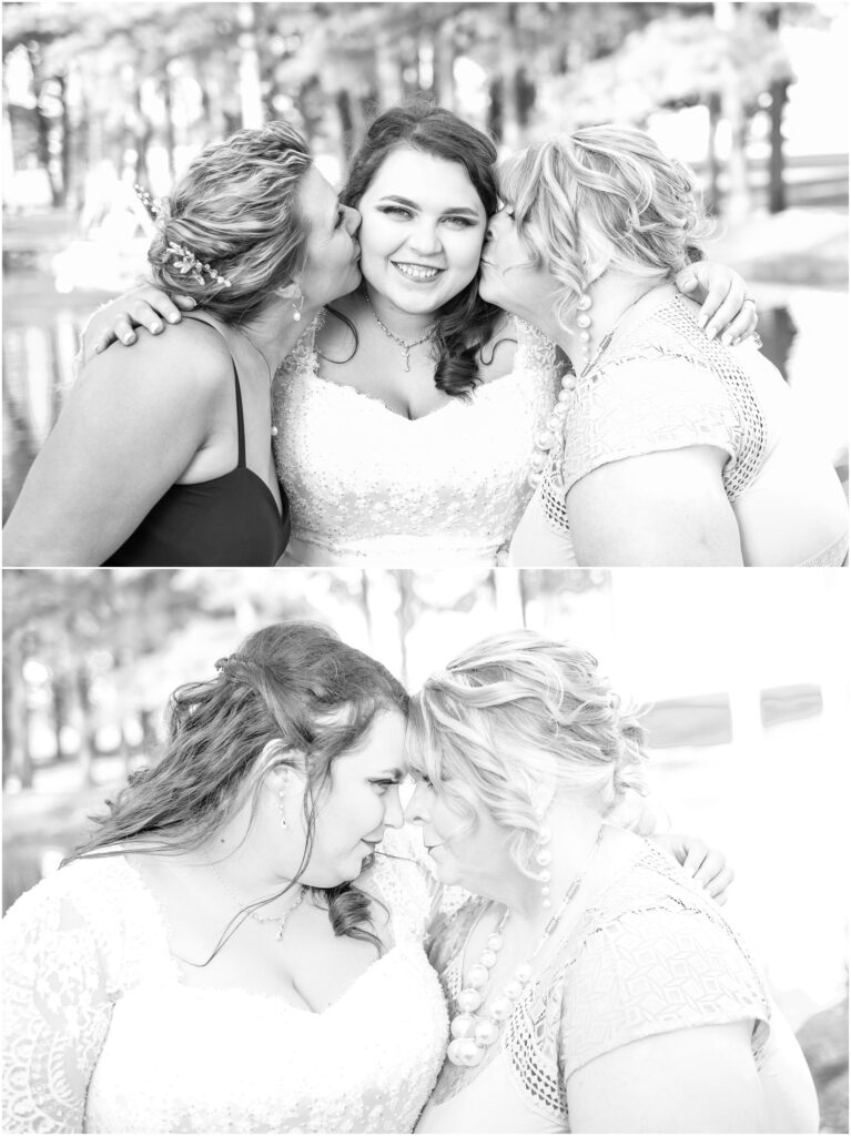 the bride with her mother and grandmother