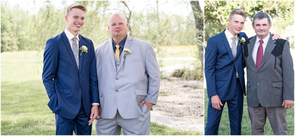 groom with his father and grandfather