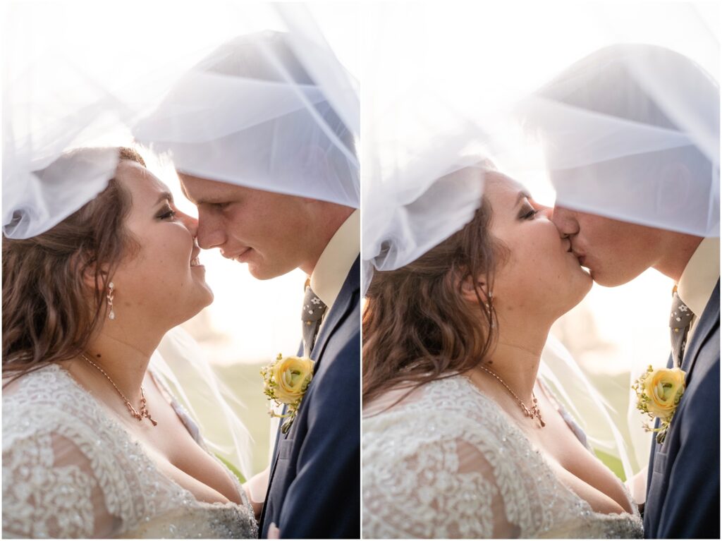 one last kiss to end the wedding day