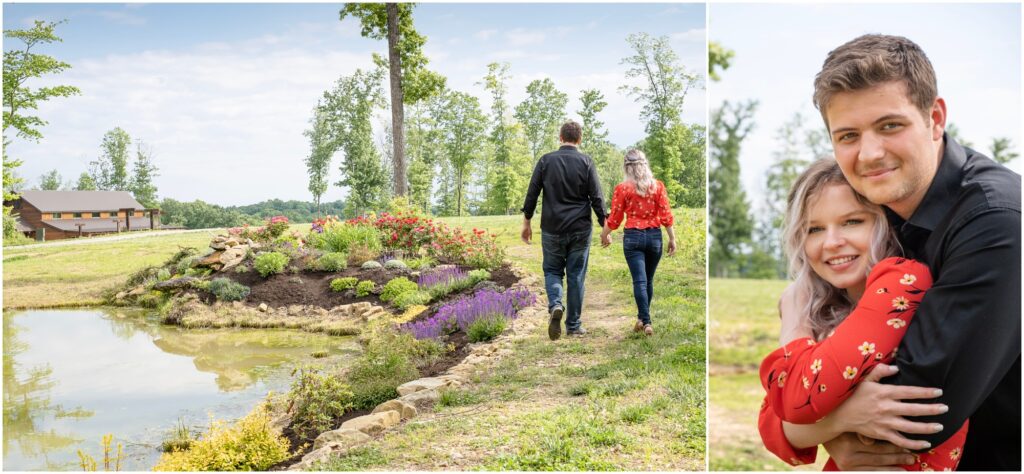 walking through the garden