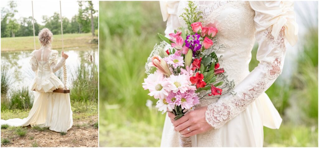 her bouquet for the styled shoot