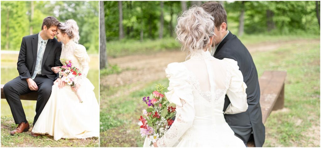 bride and groom forehead to forehead