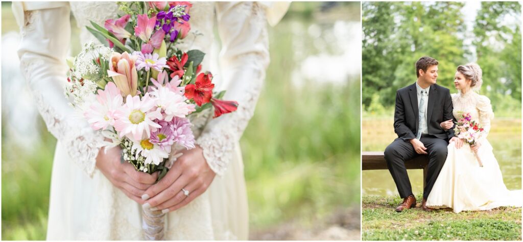 the details in her bouquet