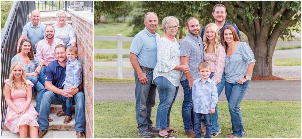 three generations all sitting on the steps