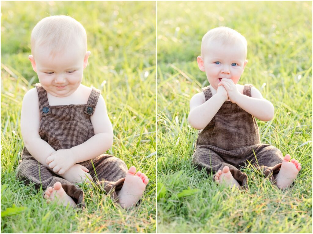 baby portraits in the grass