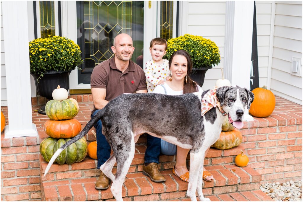 family with the dog