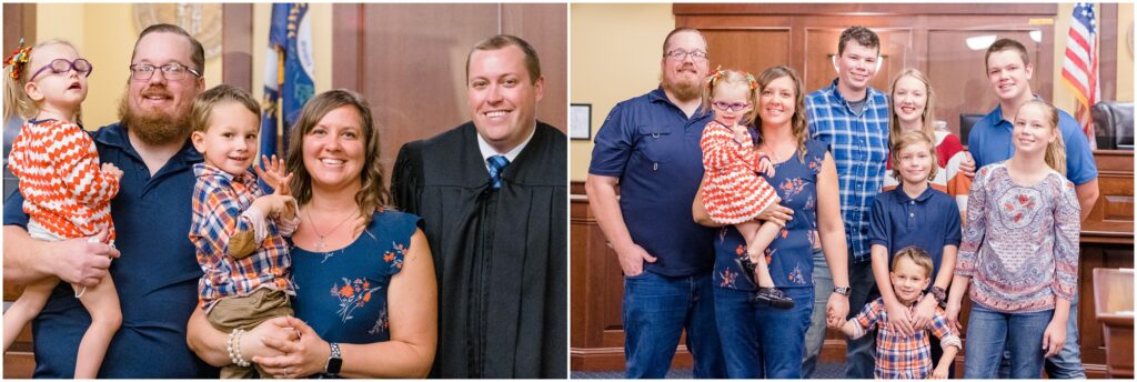 with the judge on adoption day