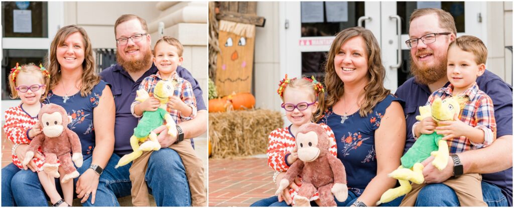 parents with kids on adoption day