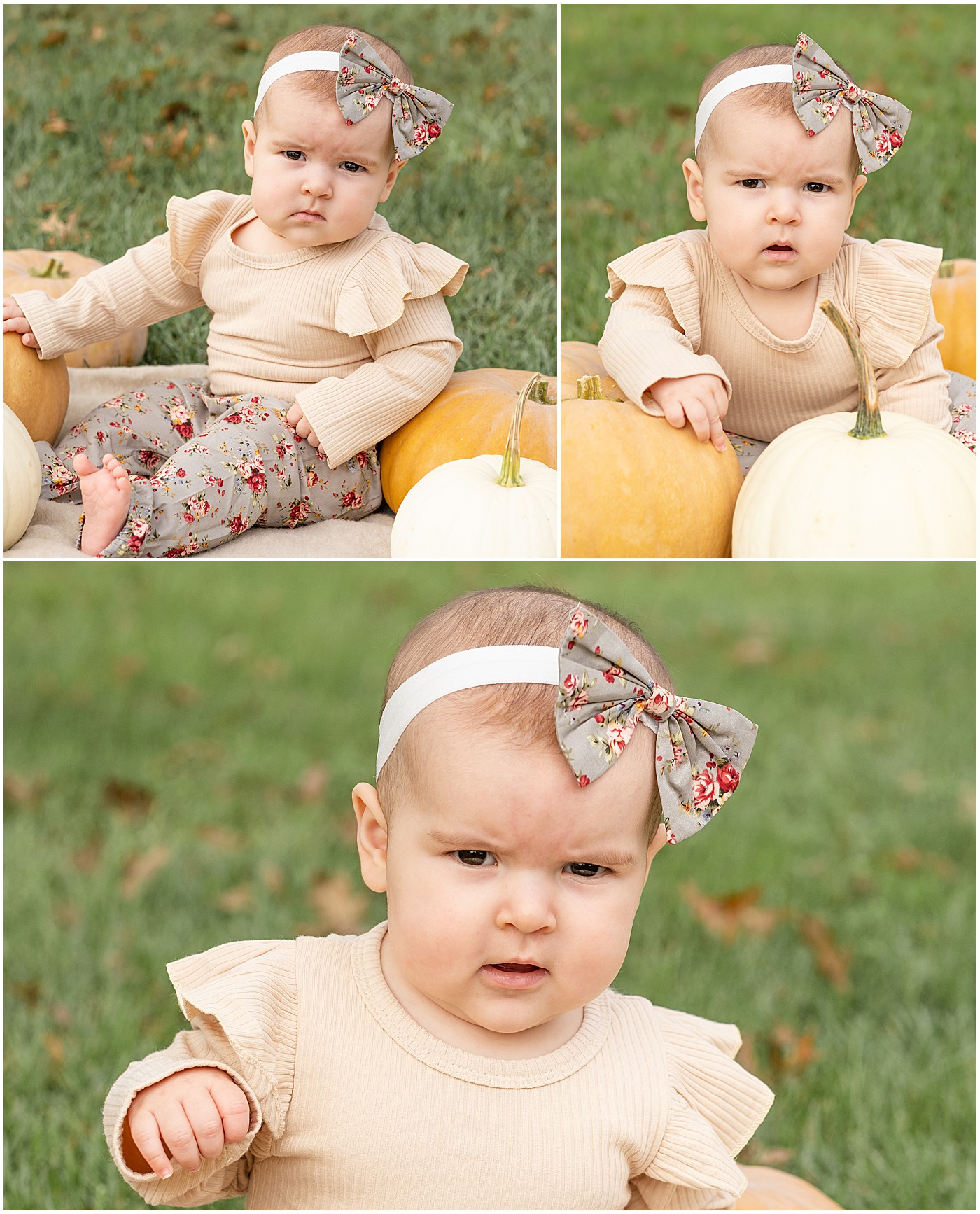 All the faces this baby made during her first autumn photos