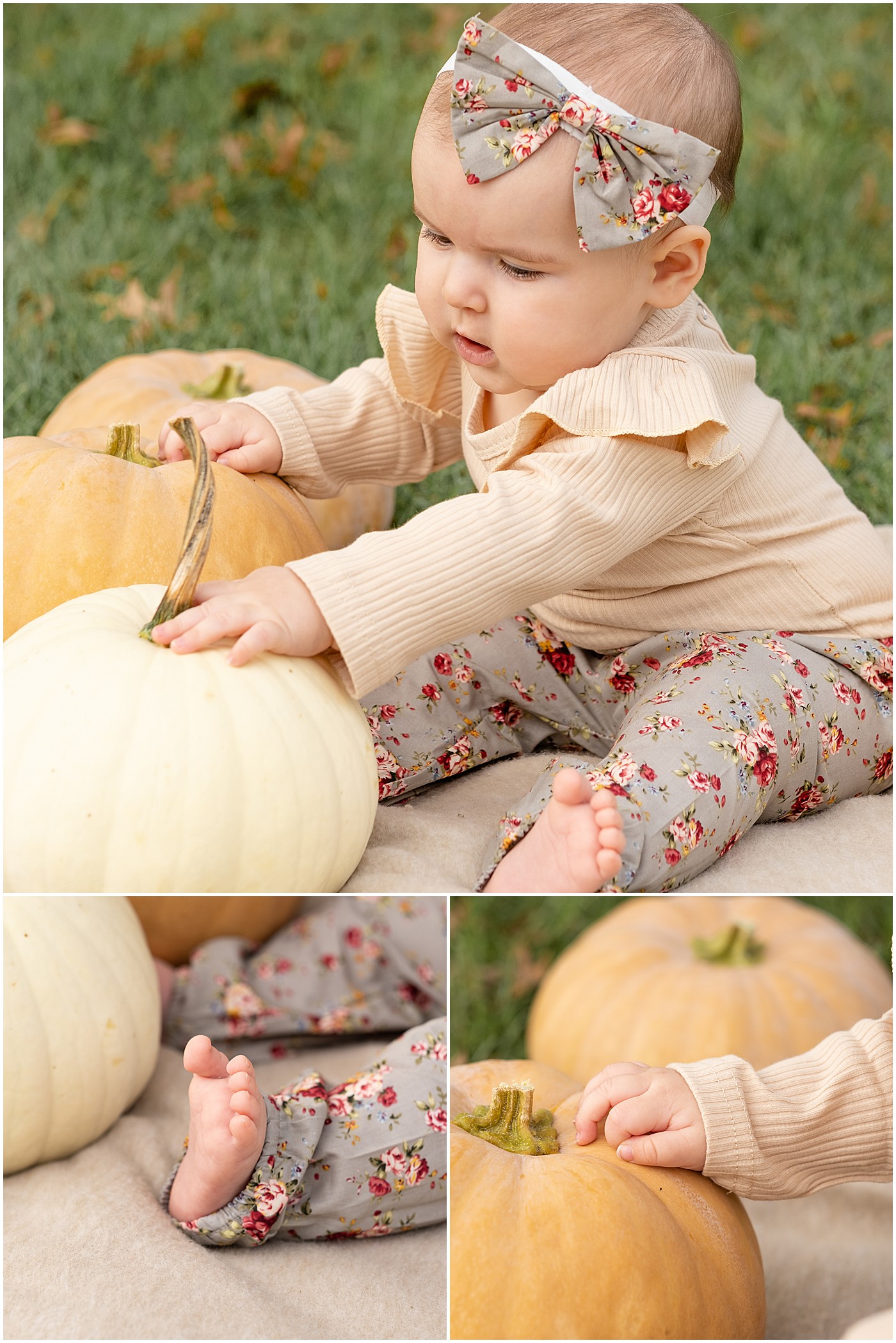 tiny hands on a pumpkin