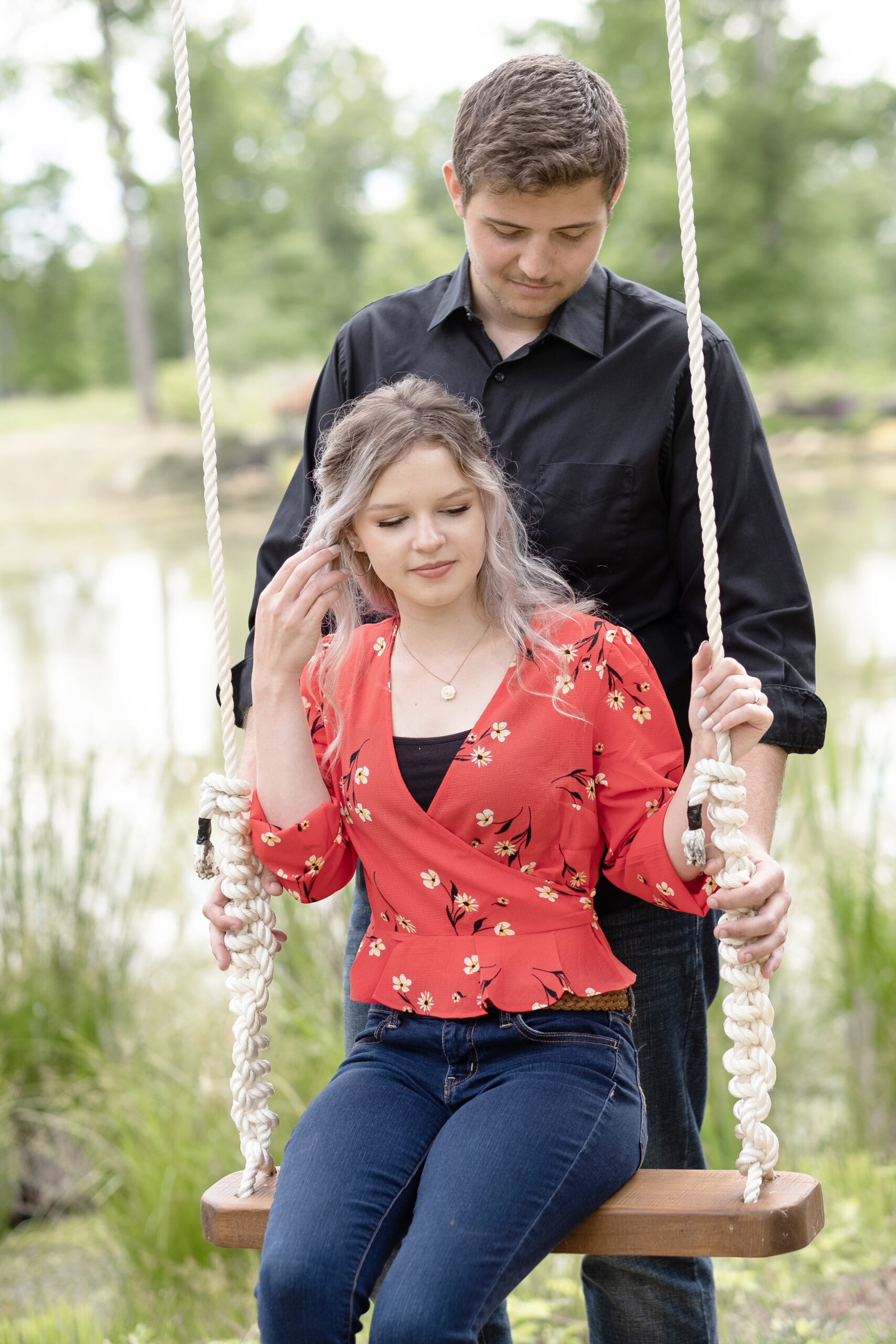 on swing during their proposal session