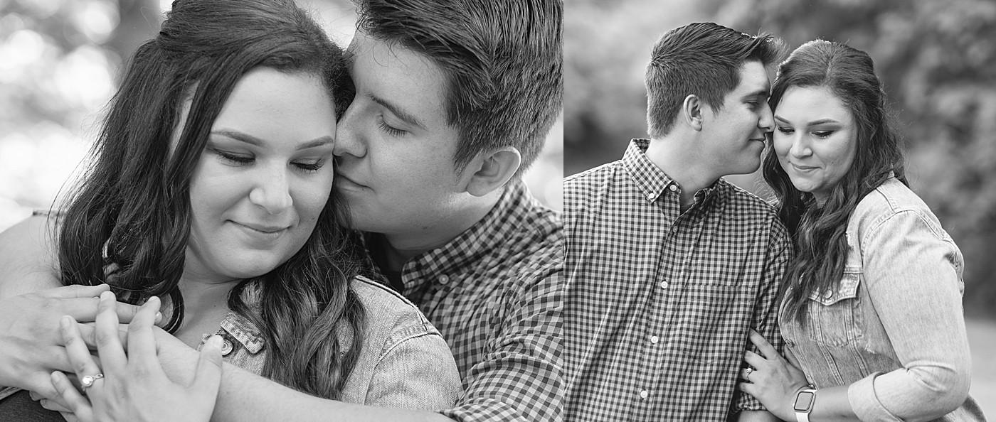 black and white engagement portraits