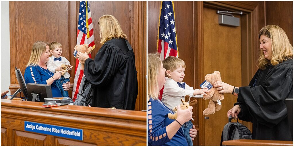 teddy bear for the newly adopted boy