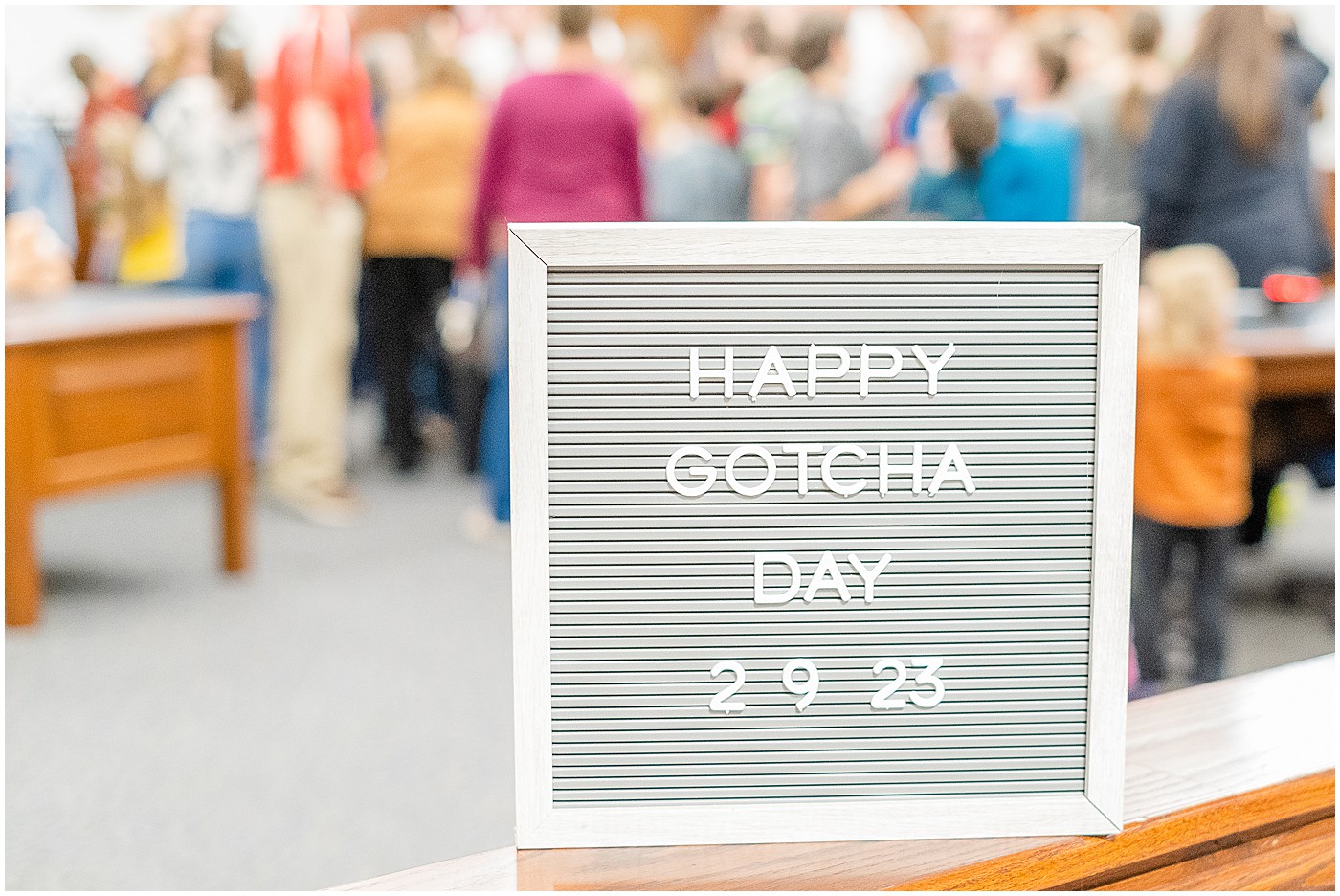 a sign that says happy gotcha day