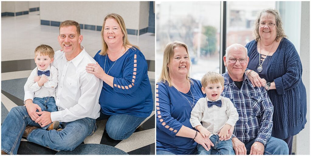 newly adopted boy with parents and grandparents