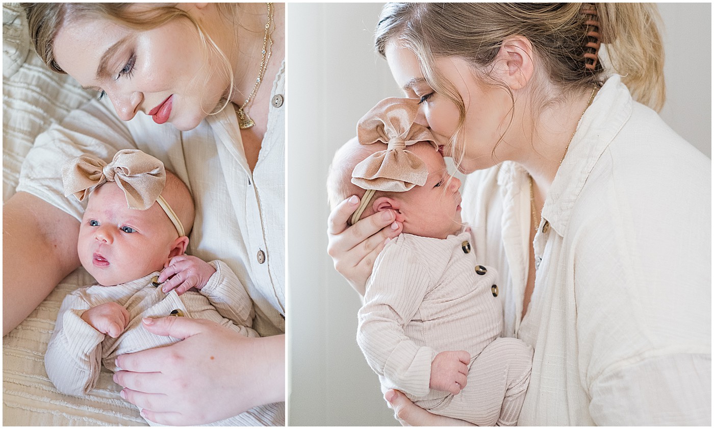 kisses from mommy at newborn session