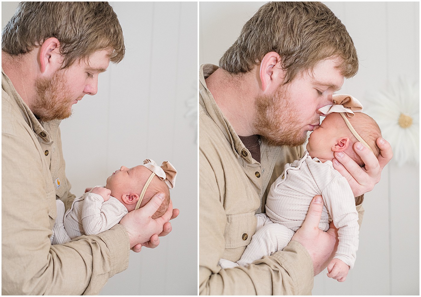 daddy and his little girl in newborn session