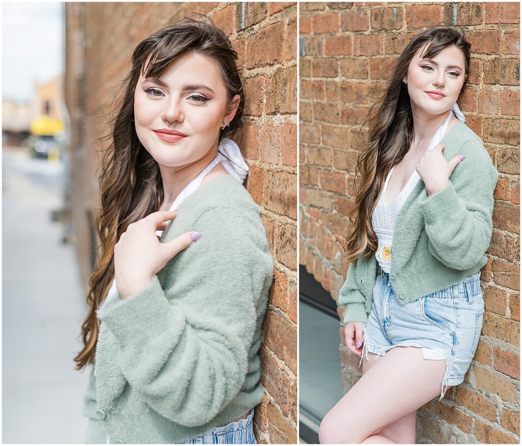 classic senior portraits in Glasgow, KY alley