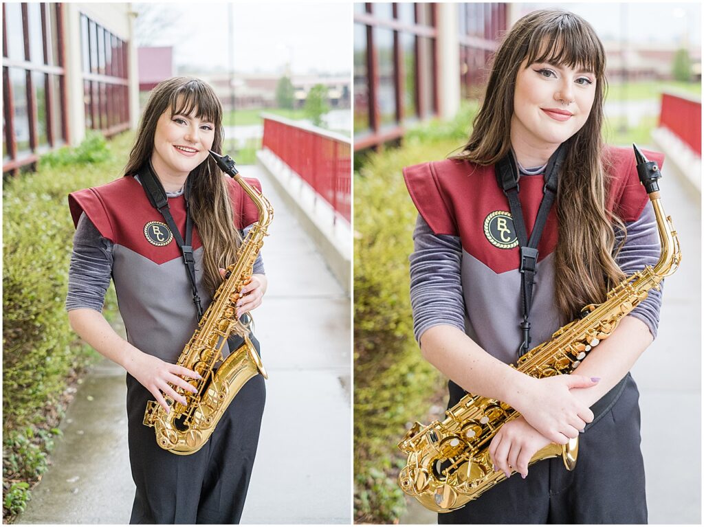 girl in her band uniform at BCHS