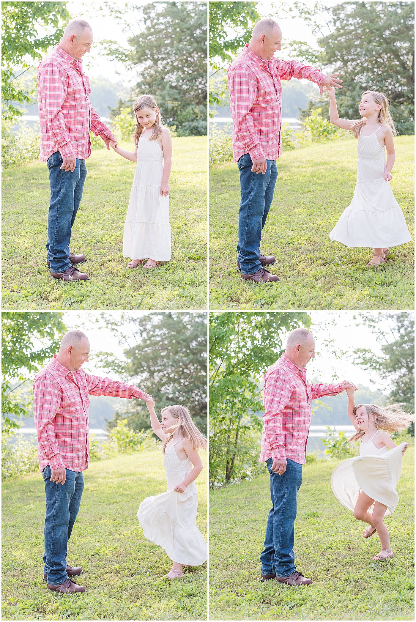 father twirling daughter