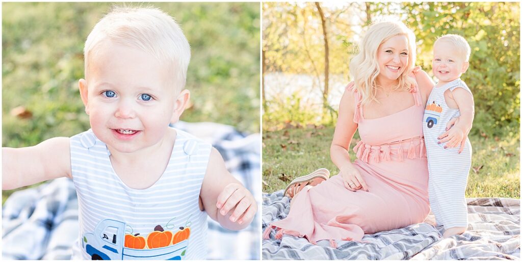 close up of toddler with blue eyes