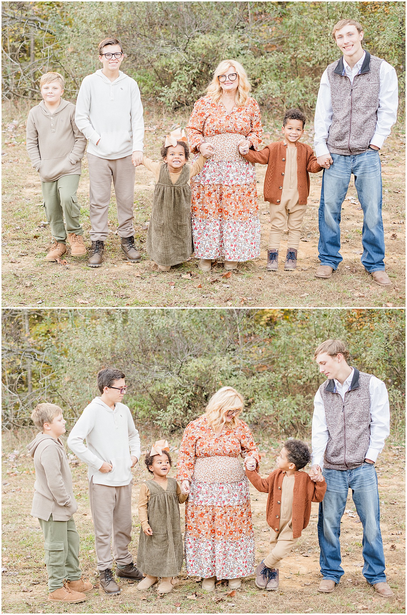 grandma with her grandkids in backyard portraits