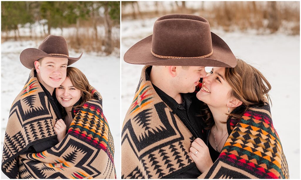 snowy engagement