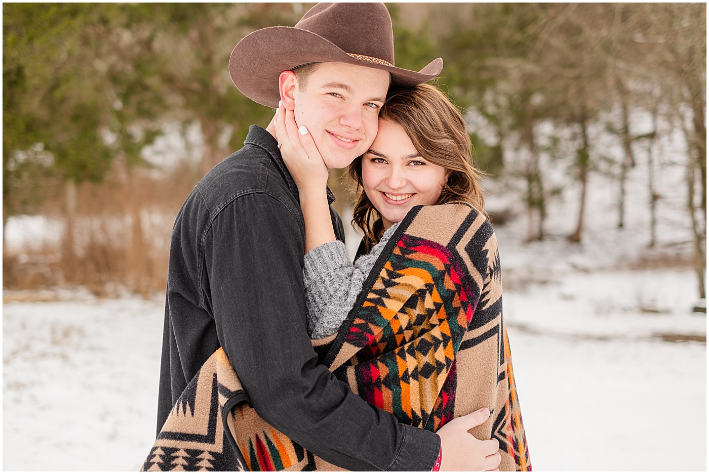 winter engagement session