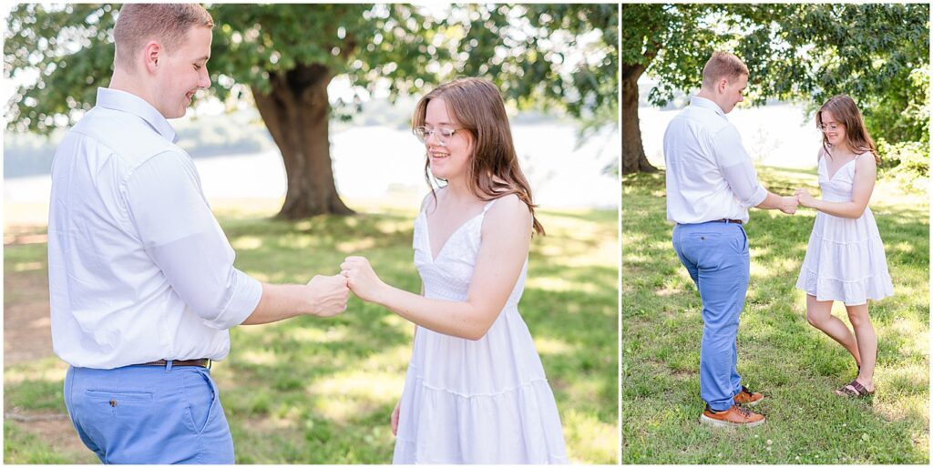 man giving a woman a fist bump during their photo session