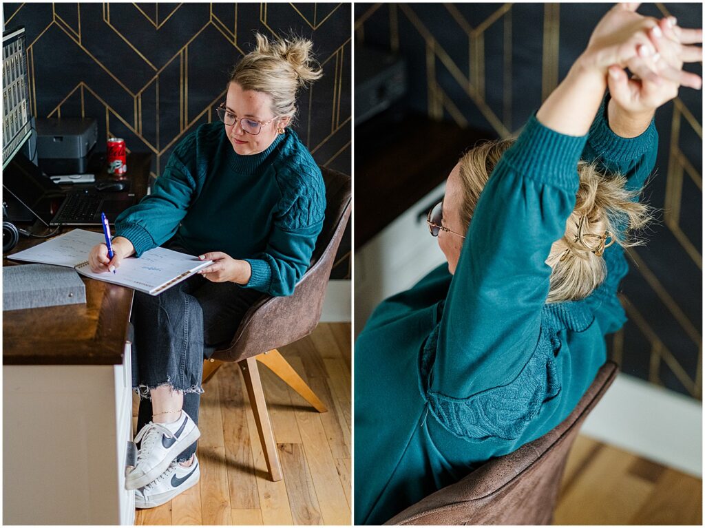 photographer working at her desk