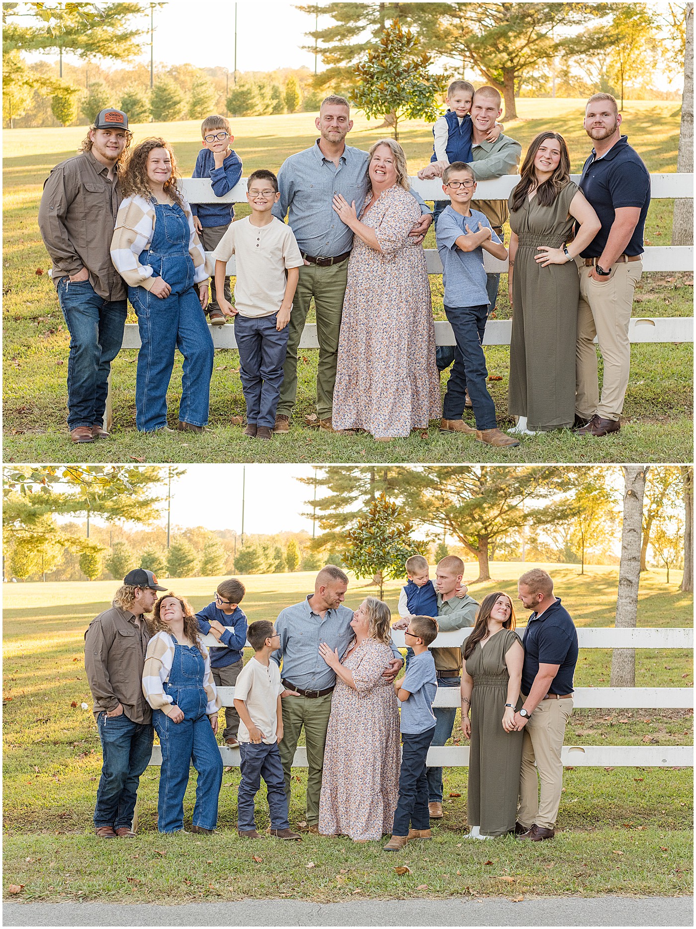 Bowling Green family portraits by the fence at Hobson Grove