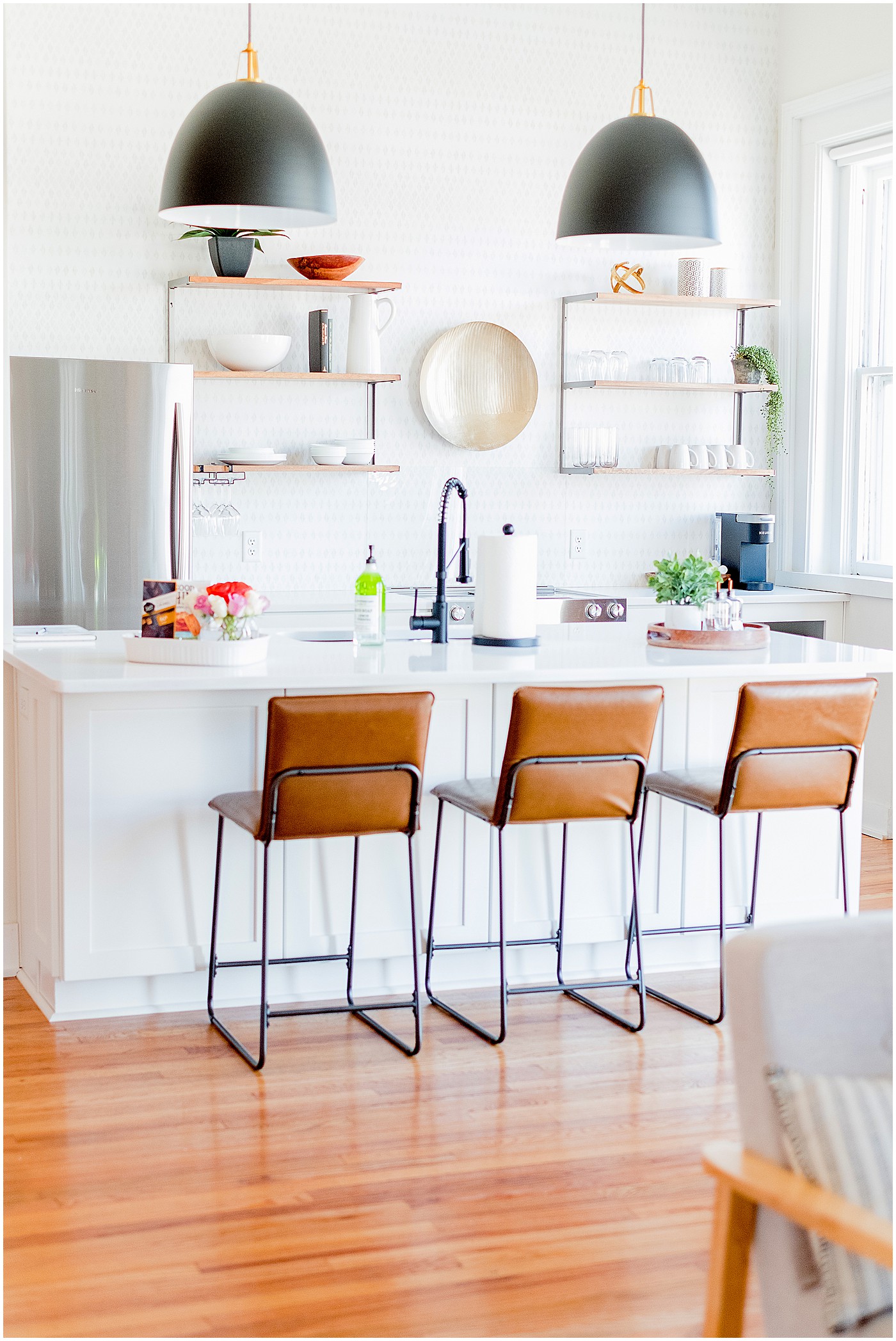 bright beautiful kitchen for brand photos