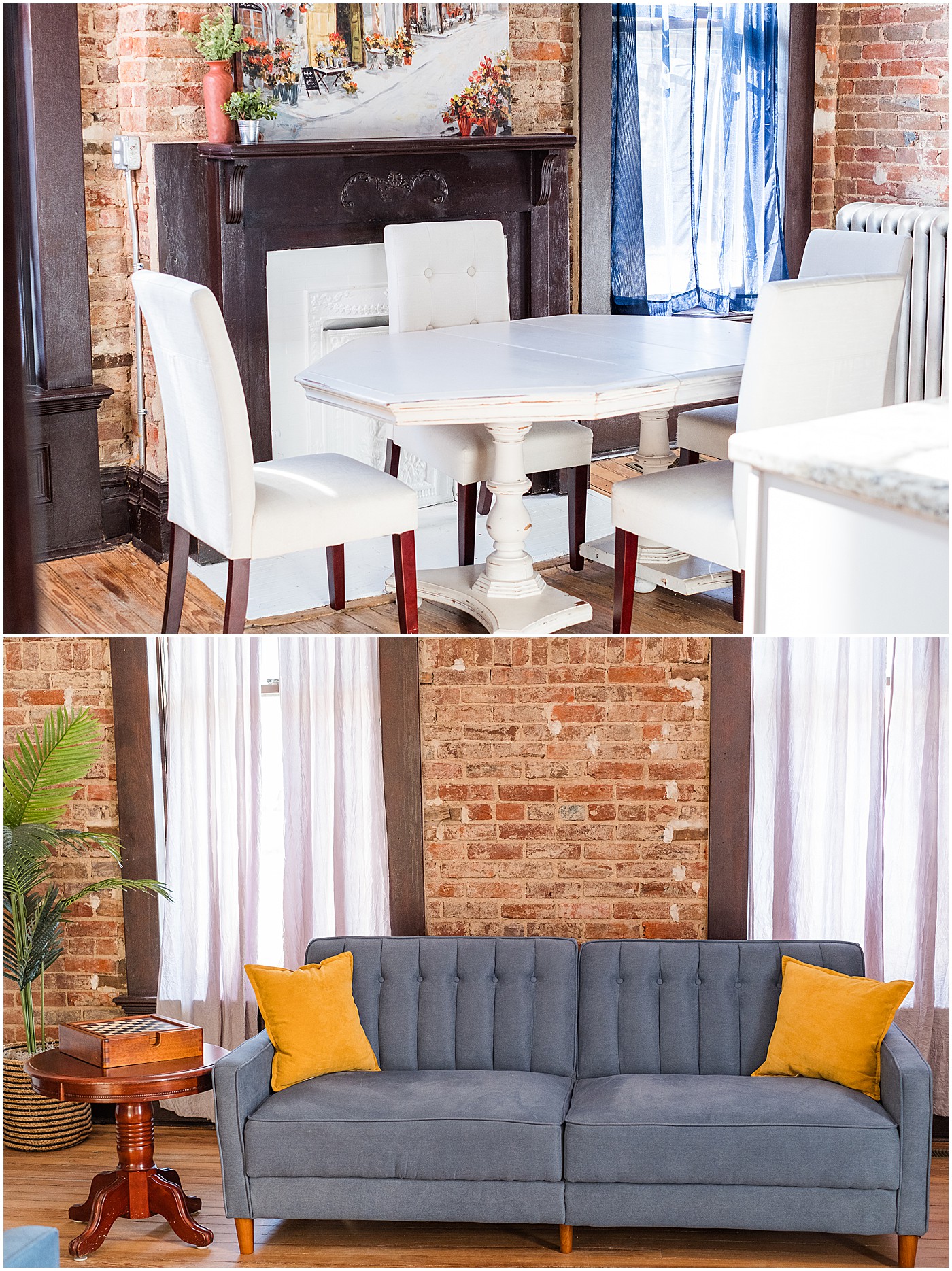 antique dining room table and chairs in this bowling green apartment